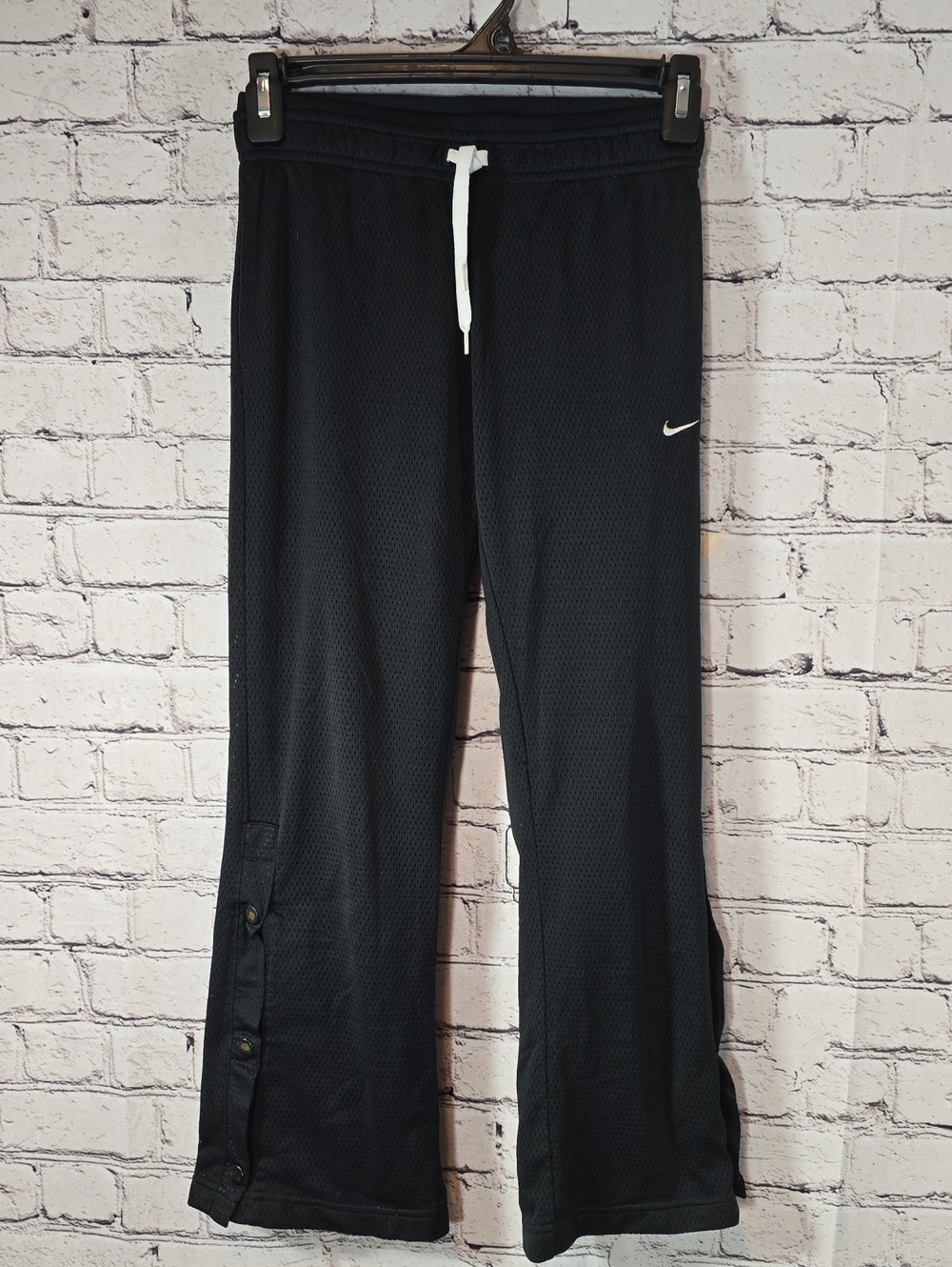 Nike Girls Black Snap-Button Athletic Joggers Size M 10/12